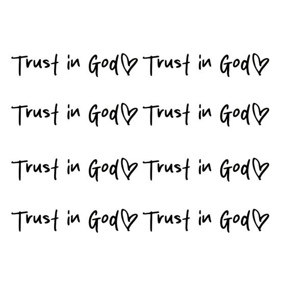 2/4/6/8Pcs Trust in God Rearview Mirror Stickers Strong Stickiness Waterproof Self Adhesive Car Decals Automotive Exterior Decals