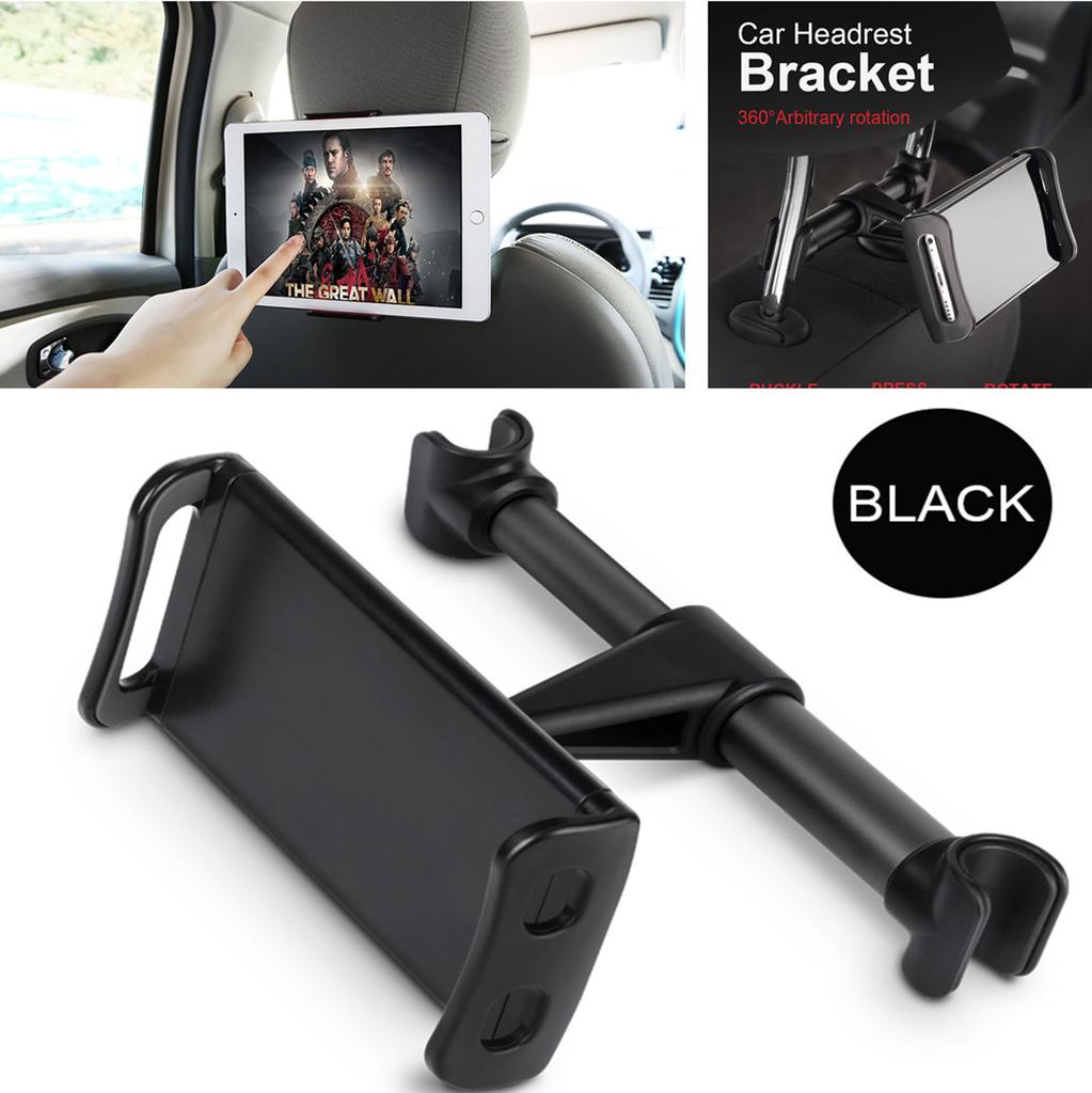 Car Back Seat Headrest Mount Holder For 4-11" Screen Phones&Tablet&iPad Black