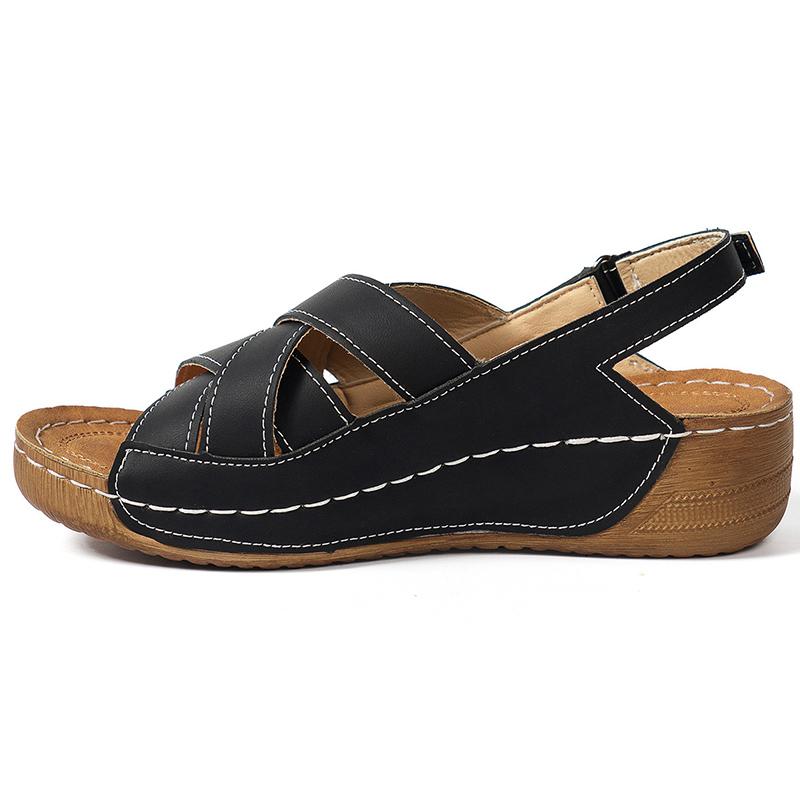 Kadın Sandalet Peep Toe Yazlık Ayakkabılar Kadın Alçak Platform Topuklu Sandaletler Kadın Zarif Dolgu Topuklu Yazlık Sandaletler De Mujer