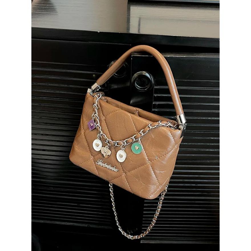All-Match Chains Crossbody Bags PU Leather Soft Handle Small Handbags High-Grade Sense Shoulder Bag for Women