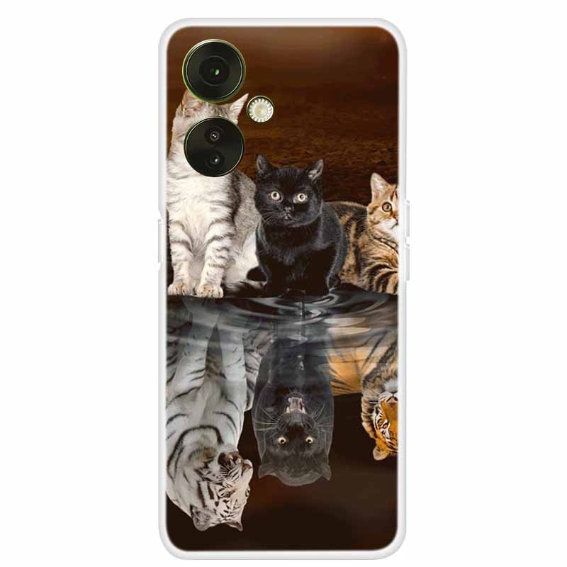 For OnePlus Nord CE 3 Lite 5G Case Clear Lovely Cats TPU Soft Silicone Phone Cover For One Plus Nord CE3 Lite 5G Bag Transparent