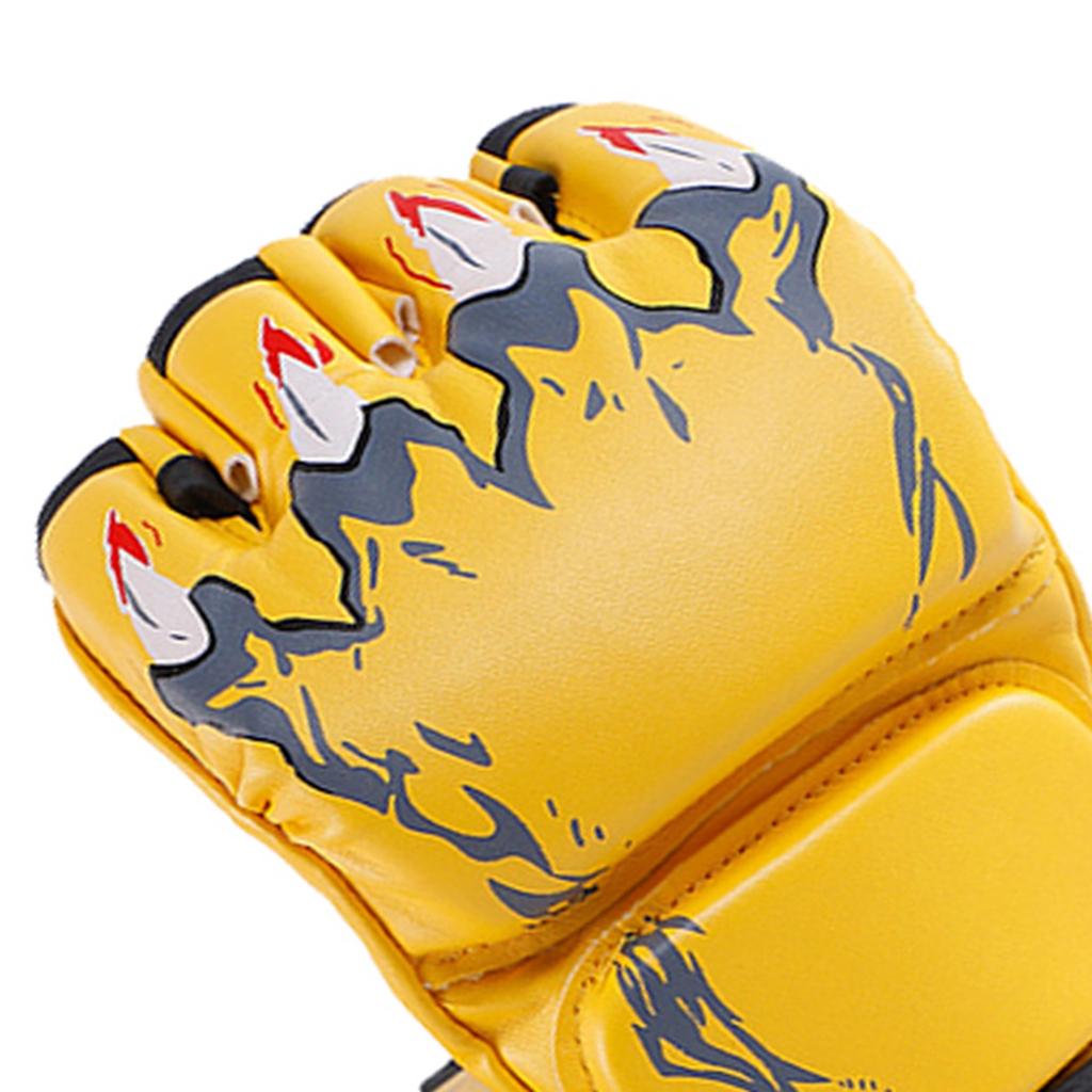 Half Finger Boxing Fight Gloves Half Finger Kickboxing Gloves with Adjustable Wrist Band for Men