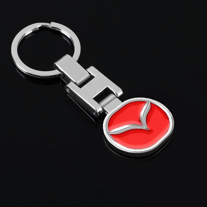 1Pcs Car Emblem Keychain Key Ring Accessories For Mazda 3 6 CX5 2 CX3 CX9 MX5 RX8 Axela Demio MS CX5 2 Axela Demio Atenza MS GJI GH BK MP