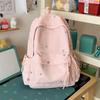 Schoolbag new solid color schoolbag female college student cute embroidery large capacity computer backpack lightweight junior high school schoolbag