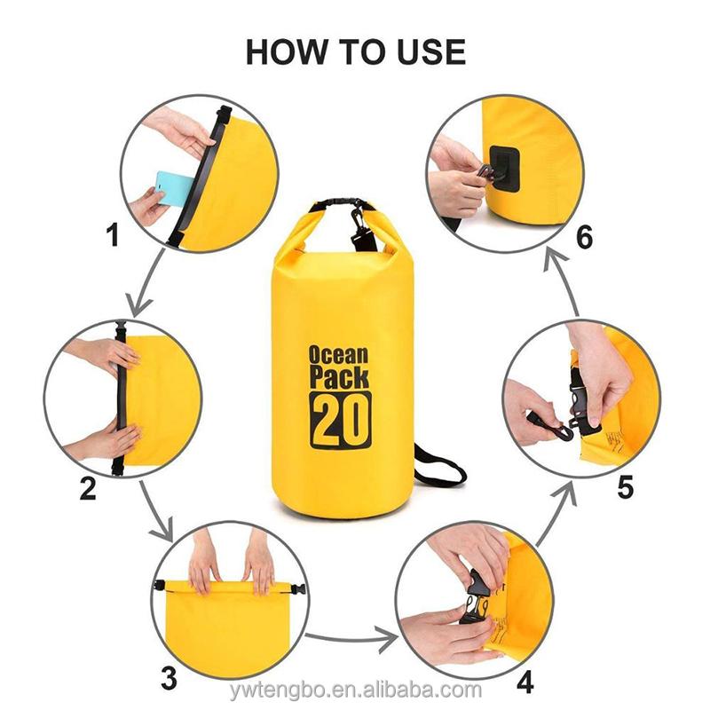 Customizable PVC Waterproof Dry Bag for Beach Swimming Outdoor Activities Dry Gear Storage-1L 3L Capacity Stock Sizes 2L 30L