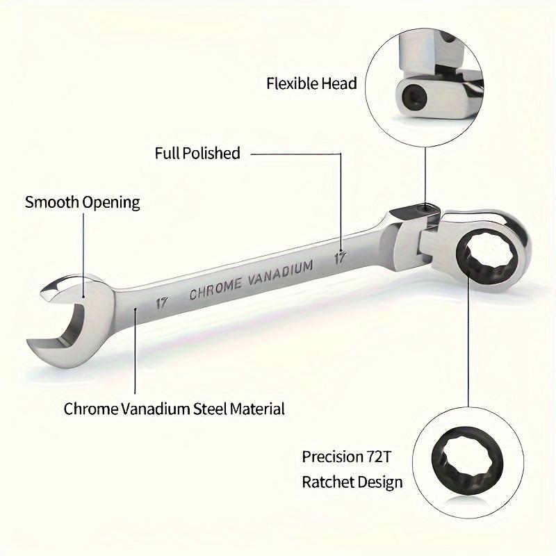 1pc Universal 72-tooth Ratchet Wrench Dual-purpose Wrench Movable Head Ratchet Wrench Open Plum Labor-saving Quick Wrench