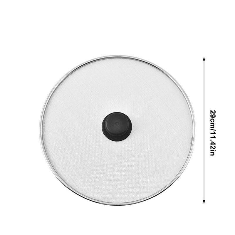 Stainless Steel Splash Guard 29cm Cover Frying Pan Lid Kitchen Cooking Tools Filter Splash Guard Dishwasher Safe