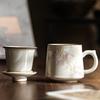 Peach Blossom Spring Yellow Ru Kiln Office Mug with Filter Simple Tea Cup Ceramic Cup Tea Water Separation
