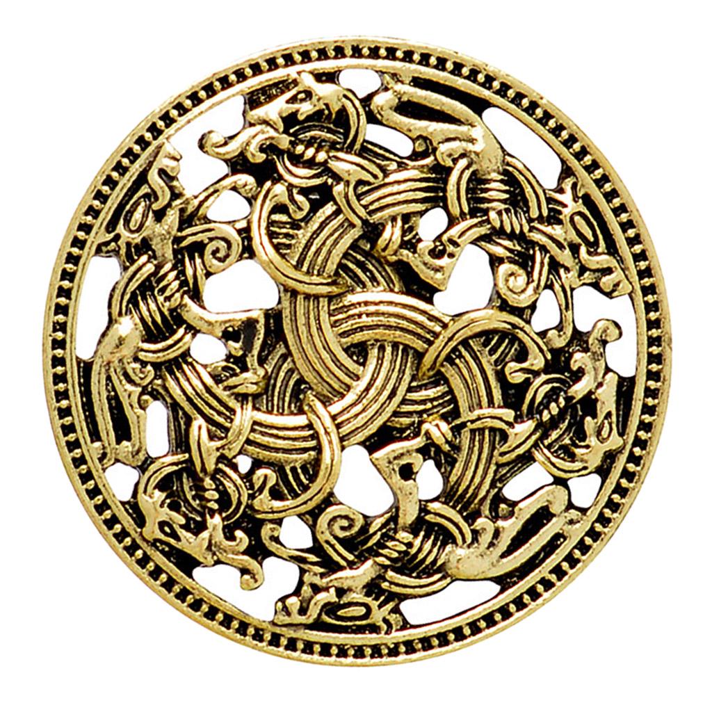 zalati Viking Norse Brooch Generic Pin Amulet Suède Scandinave Dragon Bijoux Femmes Or
