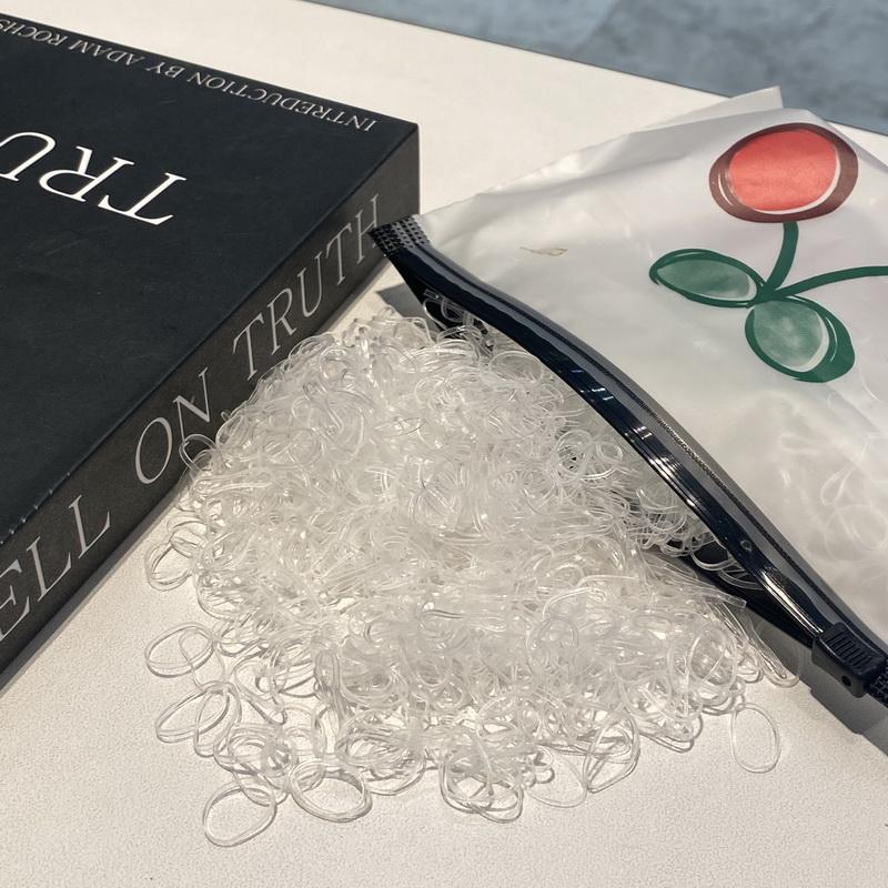 2000pcs/lot Small Disposable Transparent Hair Ties For Kid Girls Elastic Rubber Bands For Bracelets Baby Mini Hair Rope Headband