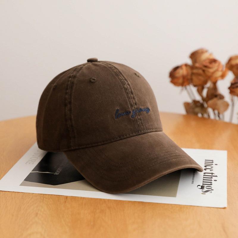 Letter Embroidery Baseball Cap Unisex Wide Brim Cap Spring Visor Fashionable Versatile Adjustable
