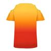 Top da Donna Casual Traspirante Largo Sulla Spalla Manica Corta Foglia T-shirt Colore Sfumato