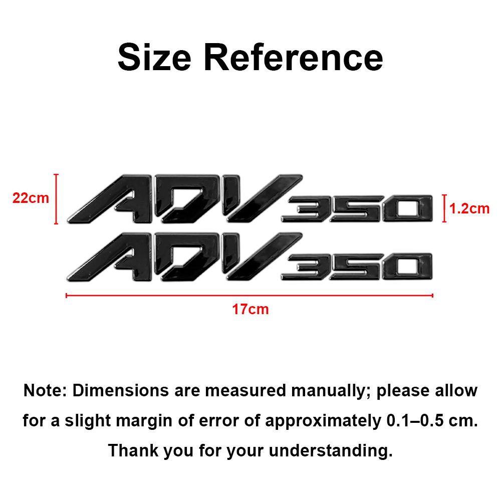 3D Raised ADV350 Stickers for Honda, 4 Colors Silver/Black/Gold/Red Motorcycle Emblem Decals, Scooter Body Decor Badge ajb256