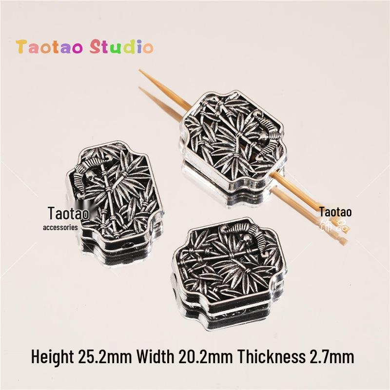 Tibetan Antique Silver Flower Spacer Beads Pendant for DIY Jewelry