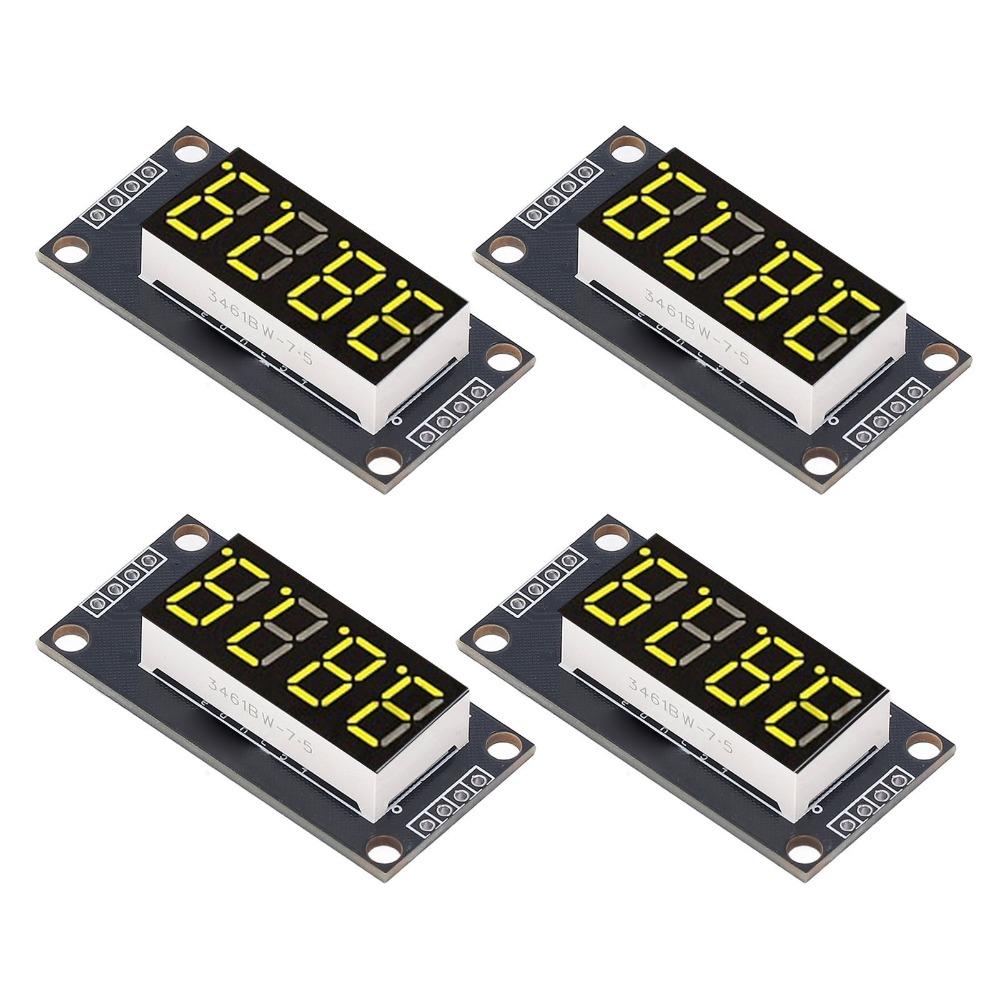 

4 Set TM1637 Drive Chip Digital Tube Display Module Tube Clock Display For Arduino Projects жовтий