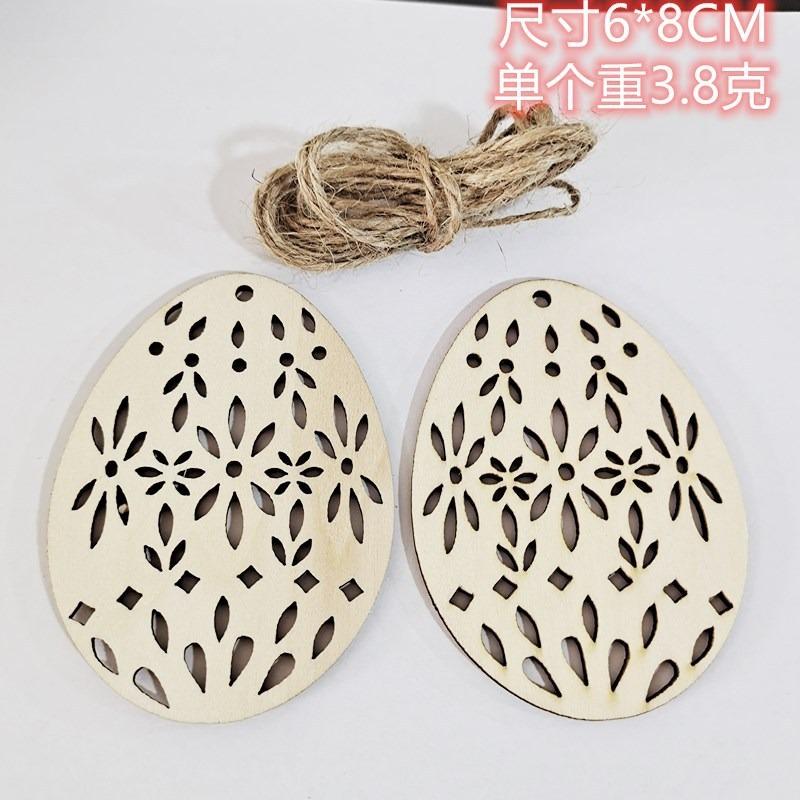 10 Stück Holz-Osterdekorationen zum Bemalen DIY Leere Holzausschnitte Ornament für Ei Hase Kaninchen Schmetterling Blume Frohe Ostern