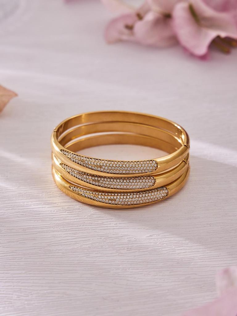 Stainless Steel Zircon Diamond Buckle Bracelet - Versatile European-American Light Luxury Fashion Accessory