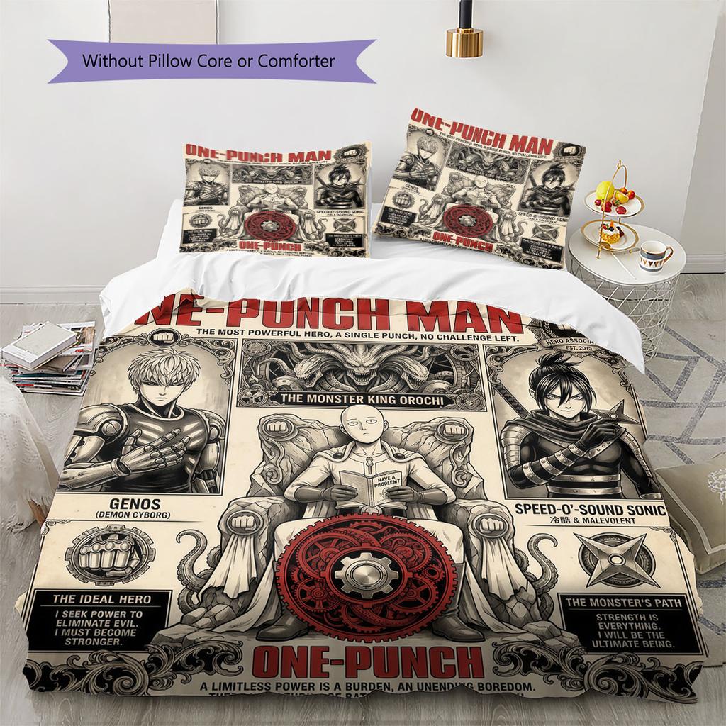 One-Punch Man Soft Duvet Cover Children's Bedding Set,Extra Large Size Christmas Gifts Various Sizes Available -HE105
