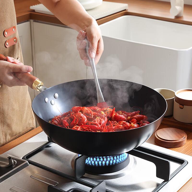 GLASSLOCK Precision Iron Non-Coated Stir-Fry Wok