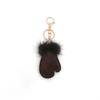 Snow Pu Leather Pendant Fluffy Winter Plush Keyring Fashion Bag Pendant  Gifts