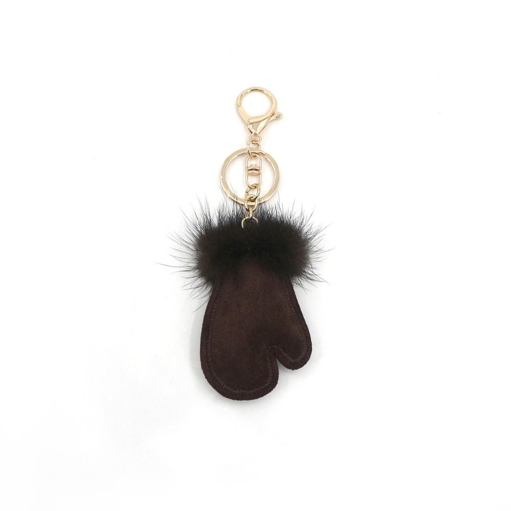 Snow Pu Leather Pendant Fluffy Winter Plush Keyring Fashion Bag Pendant Gifts