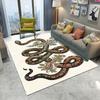 Artistic Snake Floral Pattern Area Rug With Vivid Color Intricate Details Diverse Cultural Motifs Unique Floor Decor Soft Carp