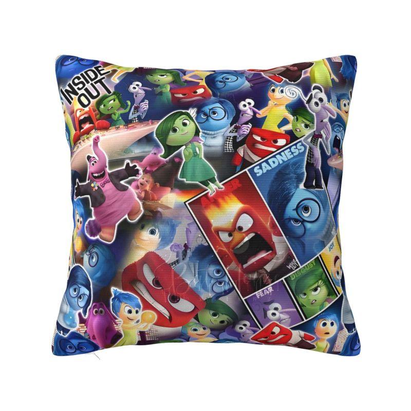 Benutzerdefinierte Cartoon Inside Out Anime Kissenbezug 45x45cm Dekor Zuhause Mode Kawaii Disney Film Kissen für Sofa Quadratischer Kissenbezug