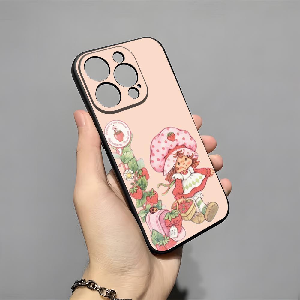 Cartoon S-Strawberry Shortcake Phone Case For IPhone 17 Pro Max 16 15 14 Pro Max 13 11 X Xs Xr 8 7Plus Silicone Cover