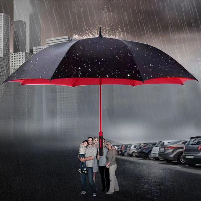 MengZhiYu Large 135cm Double-Layer Manual Golf Umbrella