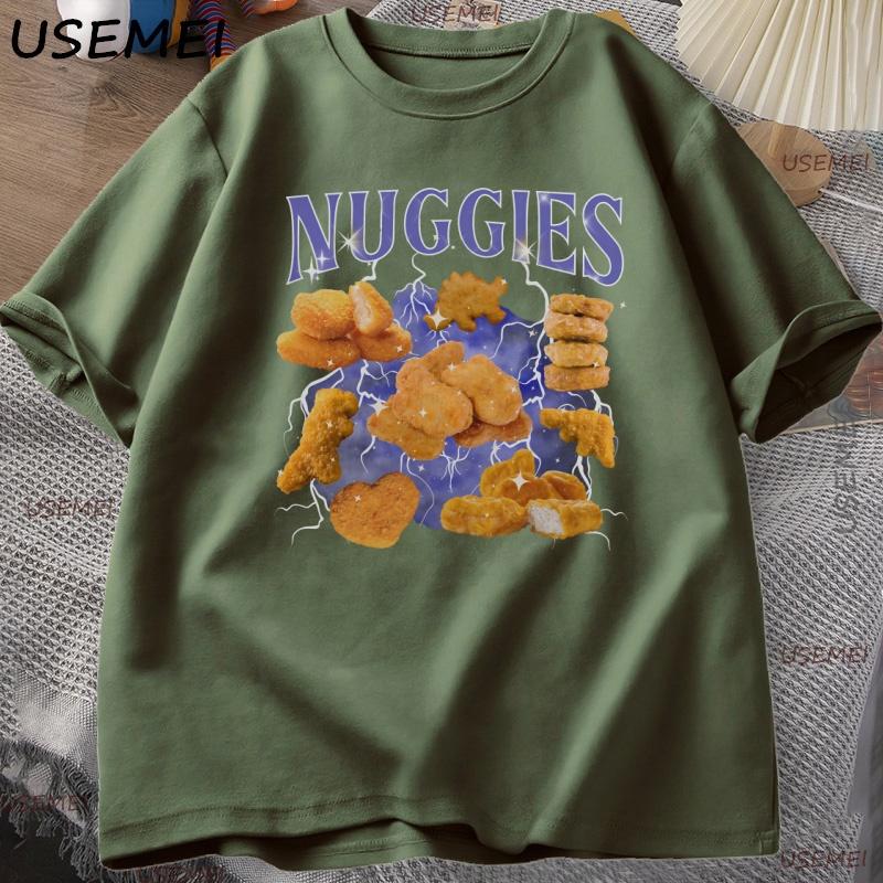 Chicken Nugget TShirt Funny 90s Concert Tee Weird Stuff Meme T Shirt Christmas Gifts Unisex Women Cotton Short Sleeve Graphic Tee
