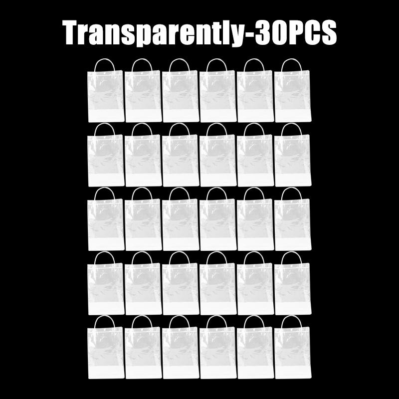 10-100PCS Transparent Soft PVC Gift Tote Packaging Bags with Hand Loop Clear Plastic Handbag Cosmetic Bag