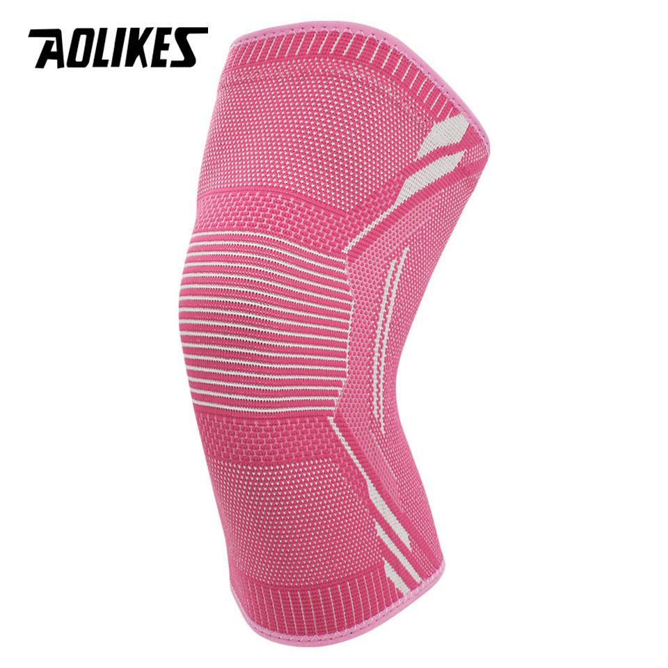 

Aolikes 1 шт. Спортивный наколенник, нескользящий наколенник для боли в колене, для женщин и мужчин, компрессионные наколенники для бега, велоспорта M