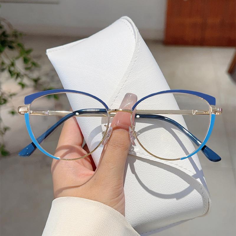 Women Cat Eye Glasses New Fashion Multi-color Rim Blue Light Blocking Sweet Eyeglasses Trendy Stylish Design Eyewear