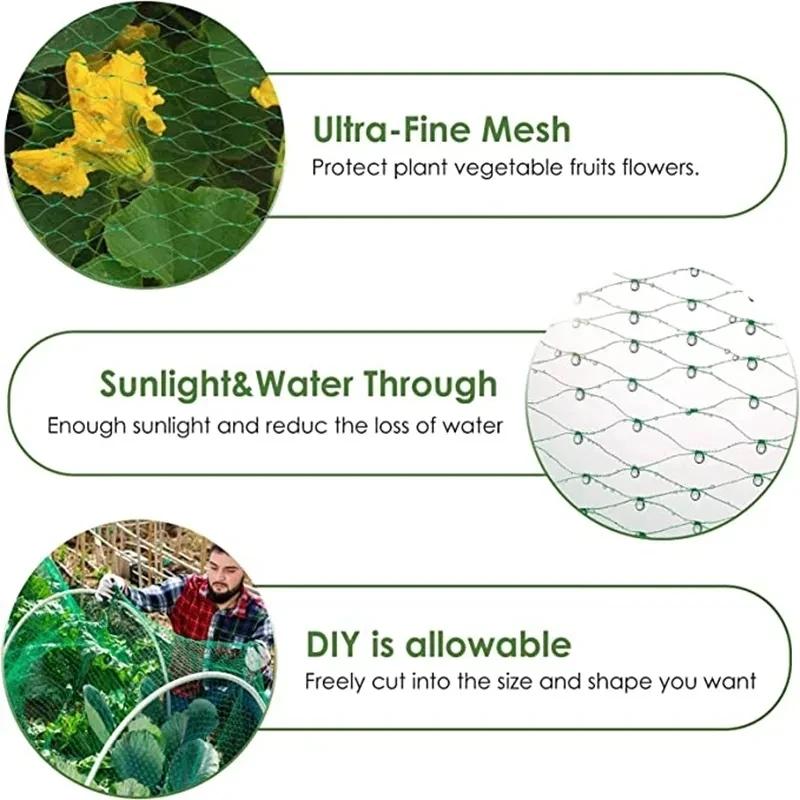2x10m Reusable Green Fruit Tree Netting, Garden Netting to Protect Fruit Trees, Plants and Vegetables from Birds and Birds