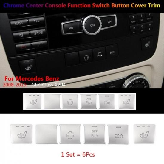 6x For Mercedes Benz GLK X204 Center Console CD Panel Function Switch Cover Trim