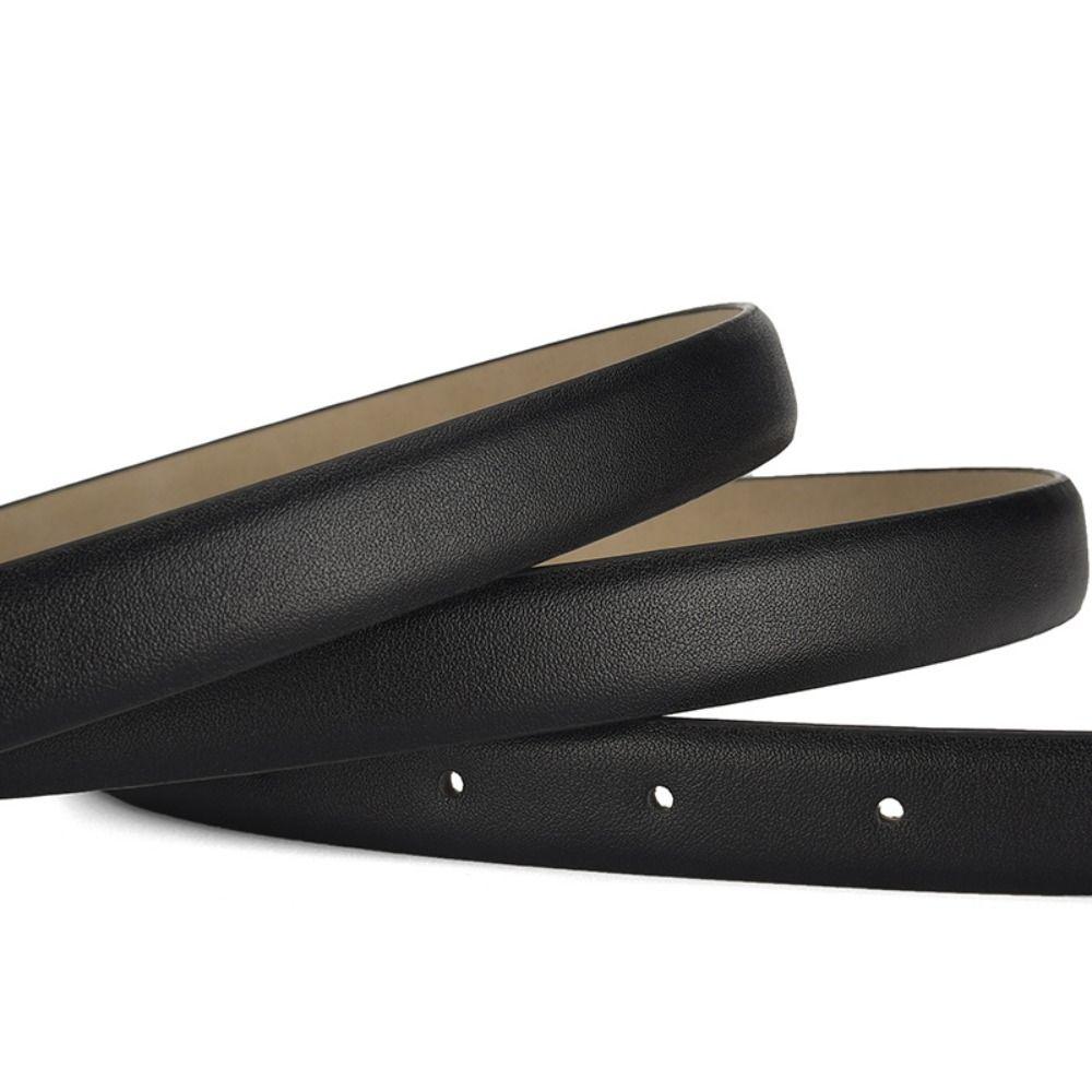 Versatile PU Leather Belt Women Man Metal Buckle Belt Simple Waist Belt