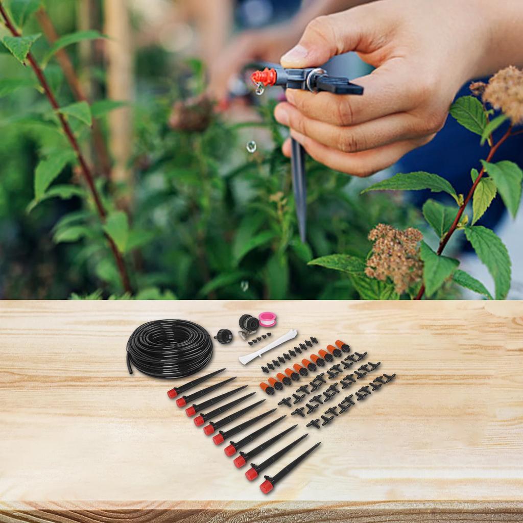 25m Drip Irrigation System Adjustable Nozzle Adjustable Nozzles 25m Watering System Robust PVC Construction Versatile Use Cases