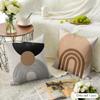 Nordic Abstract Art Cushion Cover Natural Linen Organic Fabric Double-Sided Printing Breathable Perfect For Home Decor