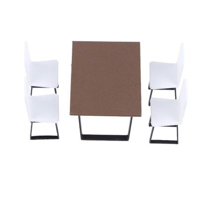 Miniature Dining Table And Chair Set 1/12 Dollhouse Mini Table Chair Furniture Model Dollhouse Home Scene Decor Pretend Play Toy