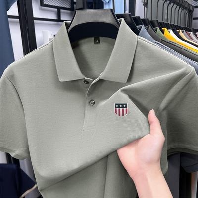 Men's Polo Shirt High Quality Lapel Flag Print Short Sleeve T-Shirt Summer Fashion Trend Men's Wear