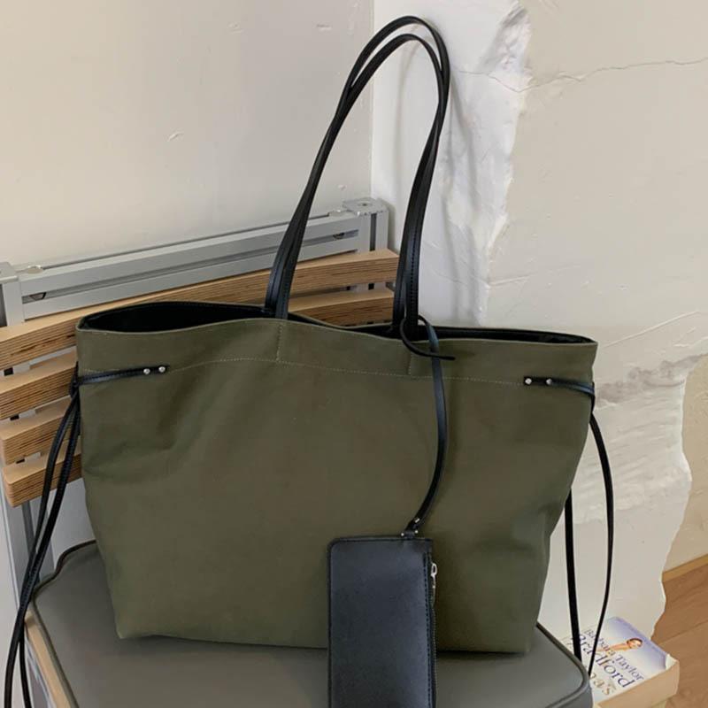 Herbst lässig retro große Kapazität Leinwandtasche Damen neu einfach Tragetasche Schulter tragbar Pendlertasche
