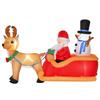 Inflatable Santa Claus with Sleigh, Reindeer, Snowman and LED Lights, Outdoor Christmas Decoration, 200x80x128cm