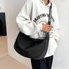 2025 new women's canvas bag dumpling bag versatile canvas bag large capacity class shoulder commuter bag