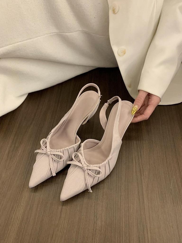 Niche Leopard Print Bow Bag Head Sandals Shoes Spring and Summer Temperament Celebrity Stilettos