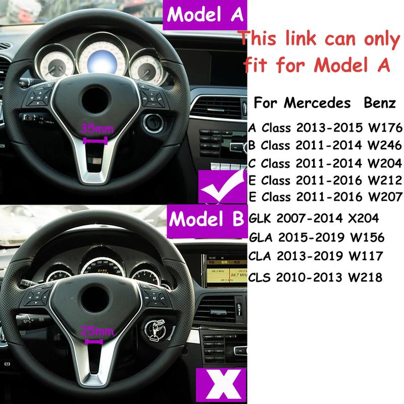 35MM W176 W246 W204 X204 W212 W207 W156 W117 Interiör Bil Ratt Kolfiberöverdrag Panel Trim För Mercedes Benz