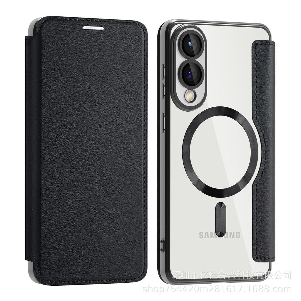 Geeignet für Samsung S25EDGE Business Flip Cover Goldener Schild Magnetische Ledertasche Handyhülle S24ULTRA Schutzhülle A05S