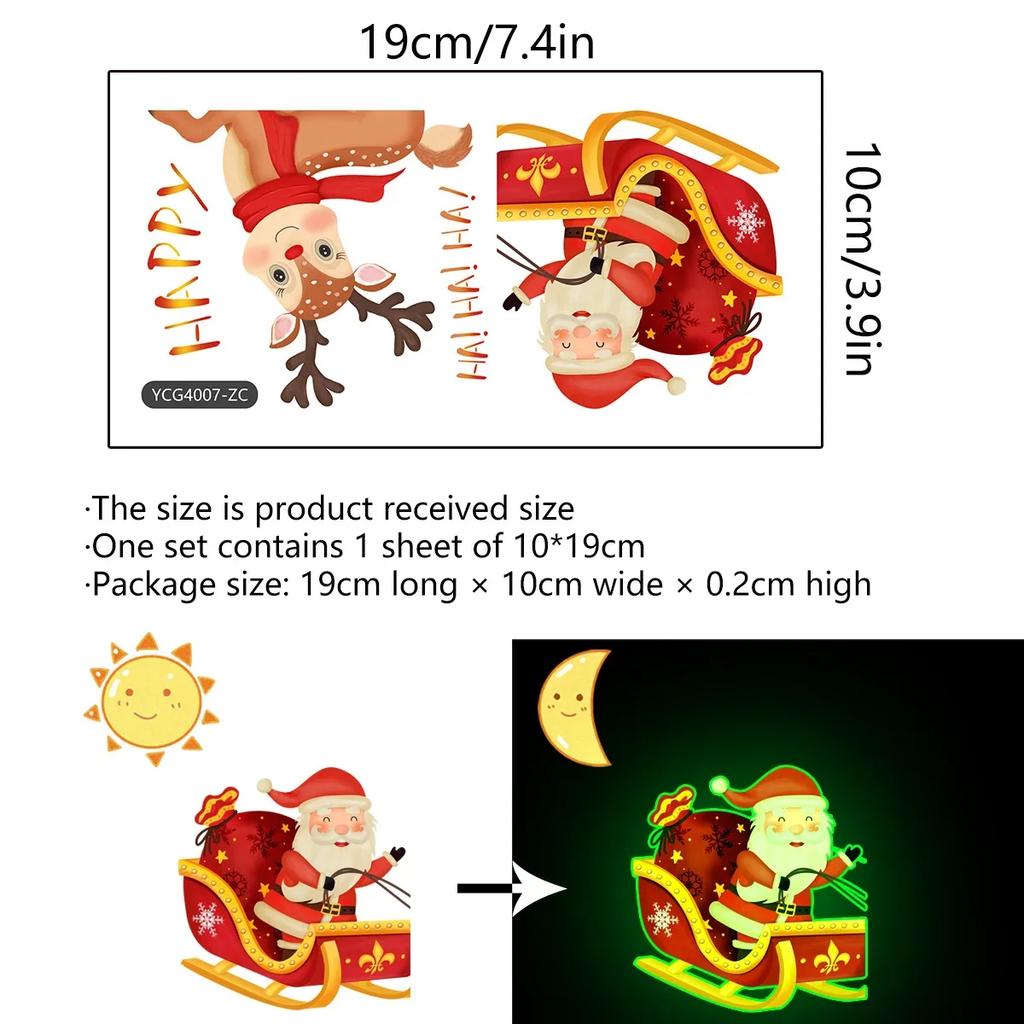 Luminous Santa Claus Switch Sticker Christmas Home Decoration Bedroom Living Room Decor Wallpaper Glow In The Dark Wall Decals