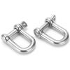 2pcs M18 Screw Pin Anchor Shackle 304 Stainless Steel Heavy Duty DShape Shackle for Chains Wirerope Lifting