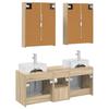 Bathroom Cabinet Set 5 pcs Sonoma Oak Wood Based Material