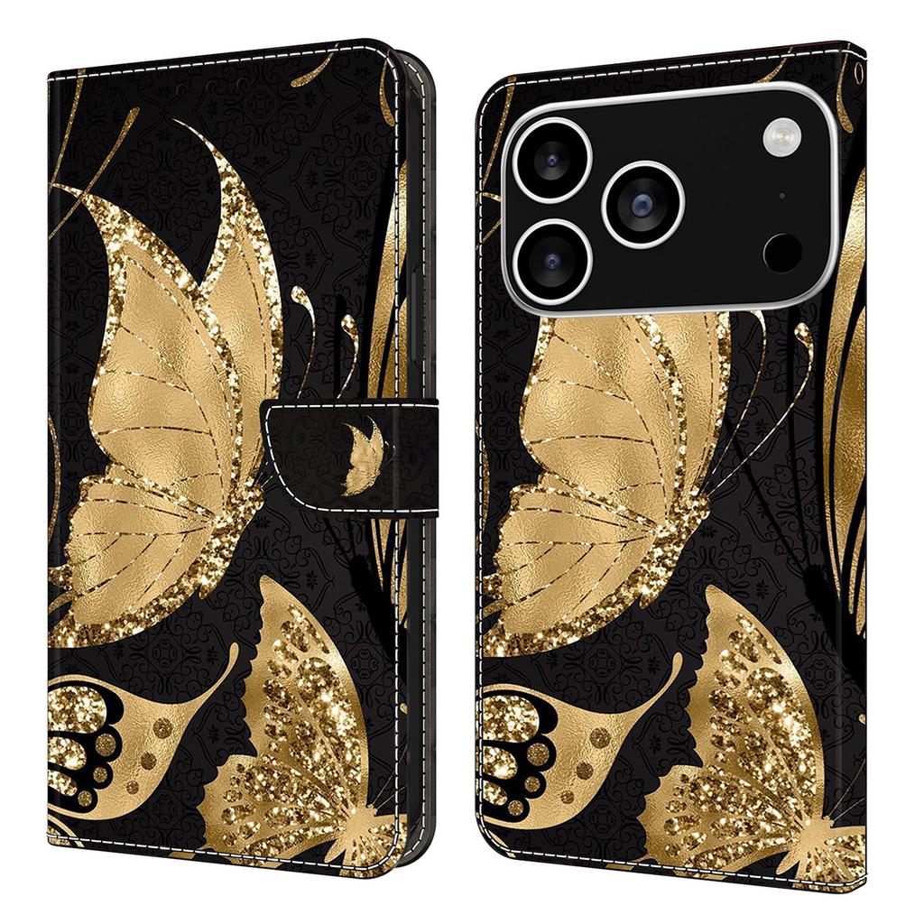 For iPhone 17 Pro Case Magnetic Clasp 3D Pattern Leather Wallet Phone Cover